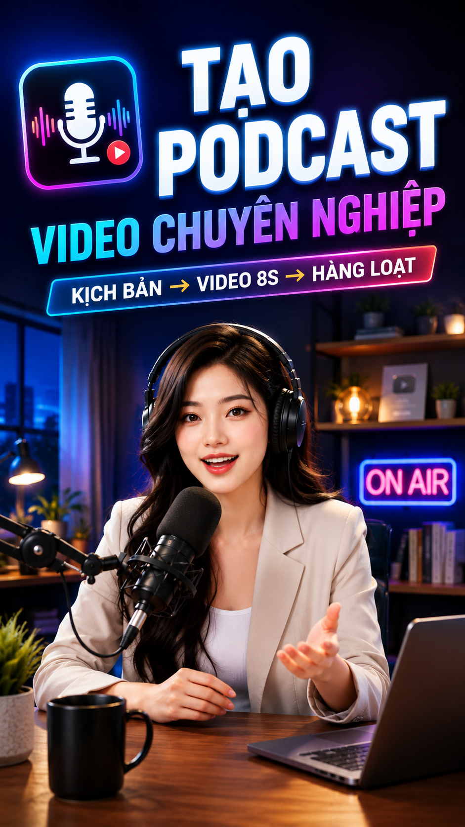 Tạo video Podcast chuyên nghiệp đồng nhất