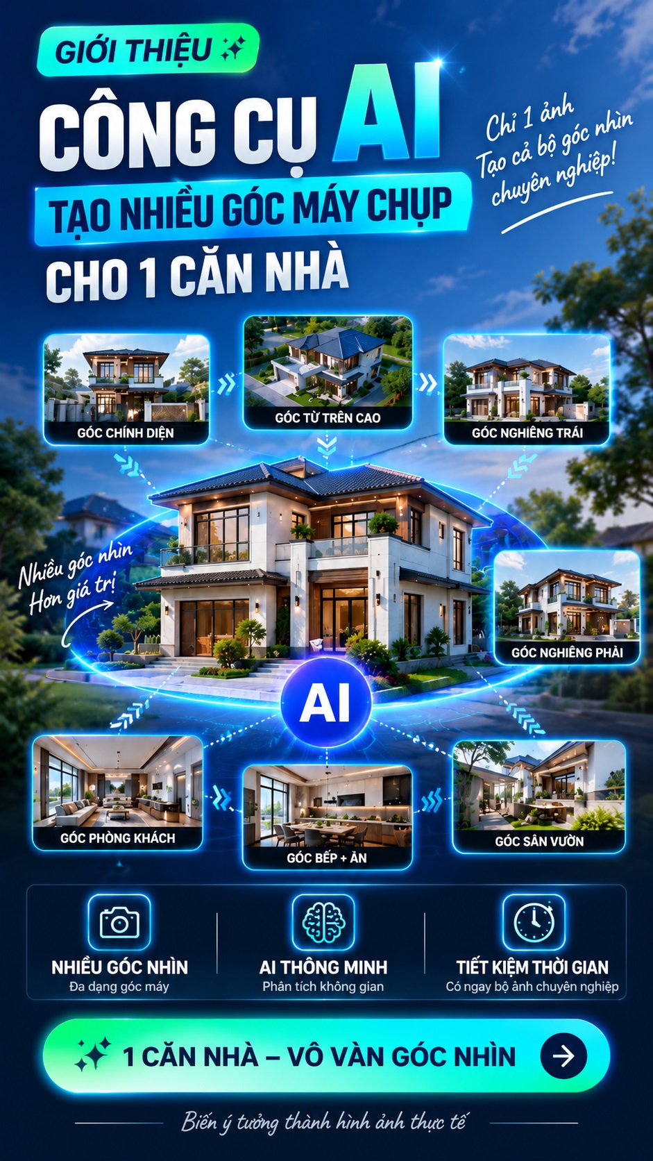 Tạo nhiều góc chụp ảnh trong BĐS