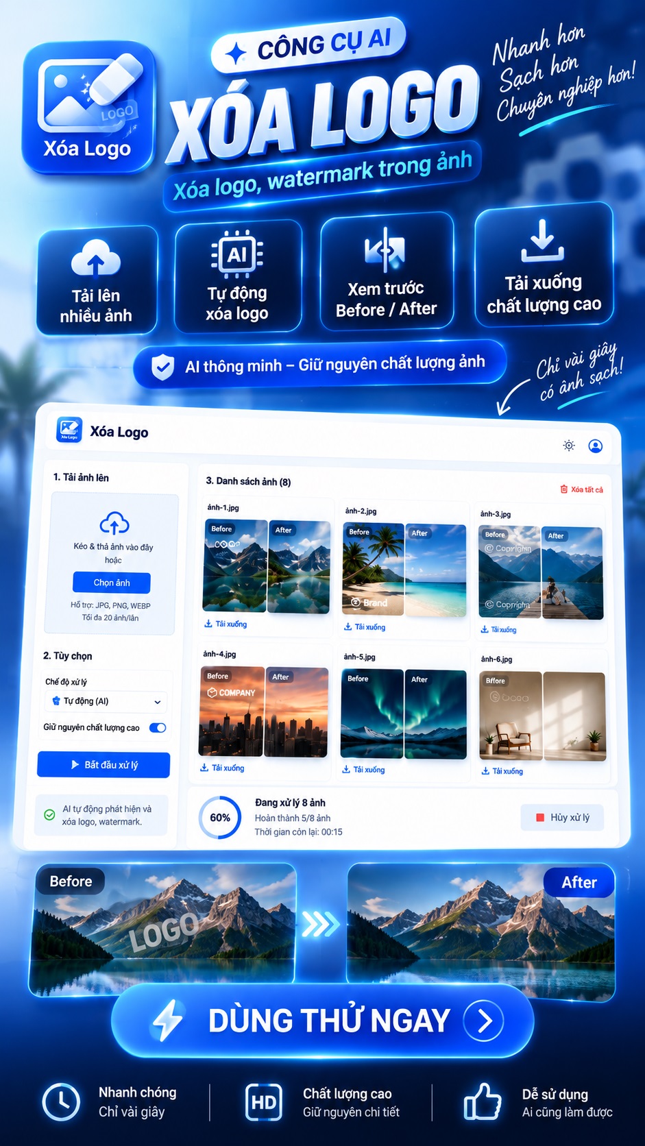 Xóa logo ảnh hàng loạt