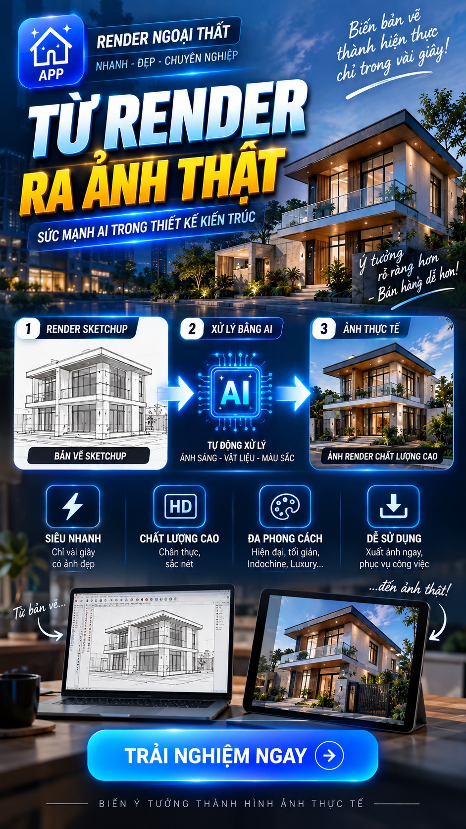 Render nội ngoại thất